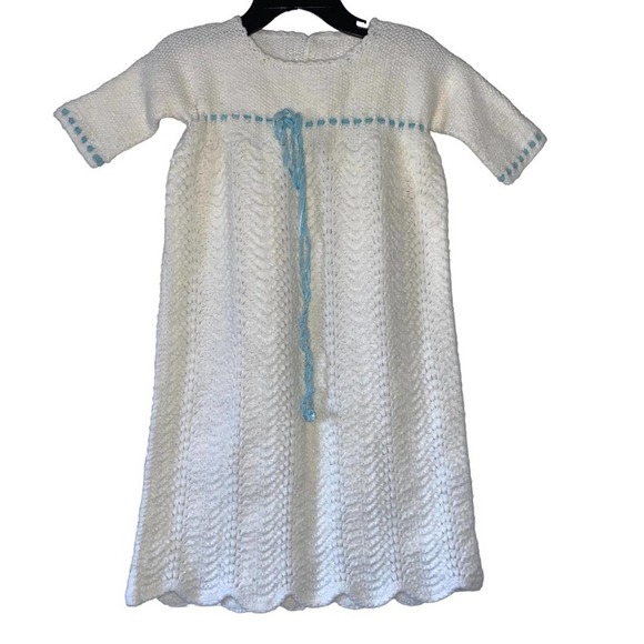 Vintage Hand Knit Baby Gown Infant Size 6 - 9 Months ~